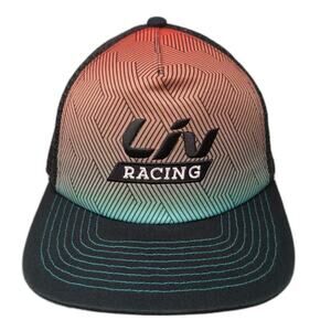 Liv Racing Trucker Hat Black One Size Snapback Geometric Gradient Mesh Back